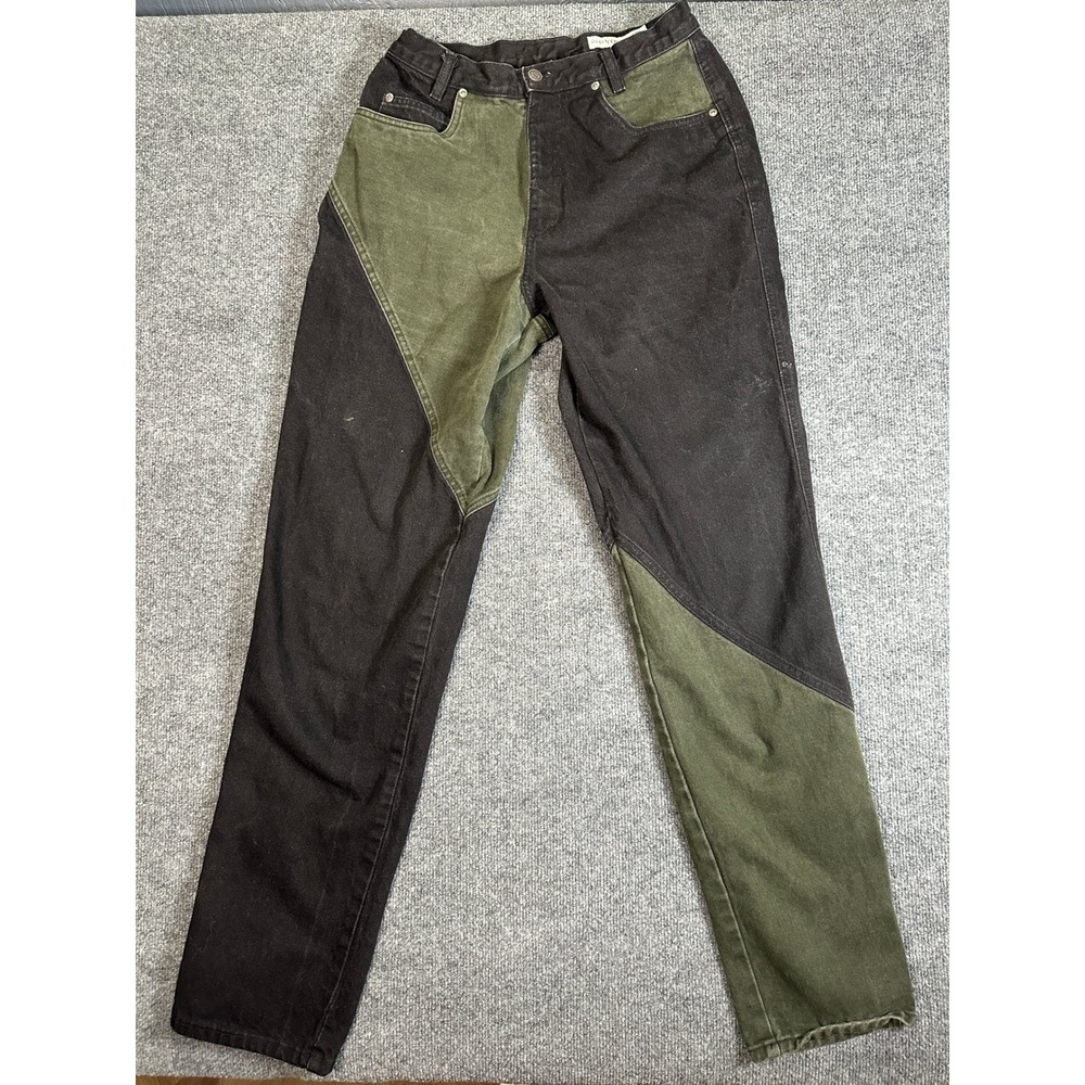 VTG Quarterhorse Colorblock Jeans Men's Size 15 29x33 Black Olive Green USA